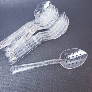 Set of 12 Carlisle CLEAR 11" Perforated Serving Spoons New